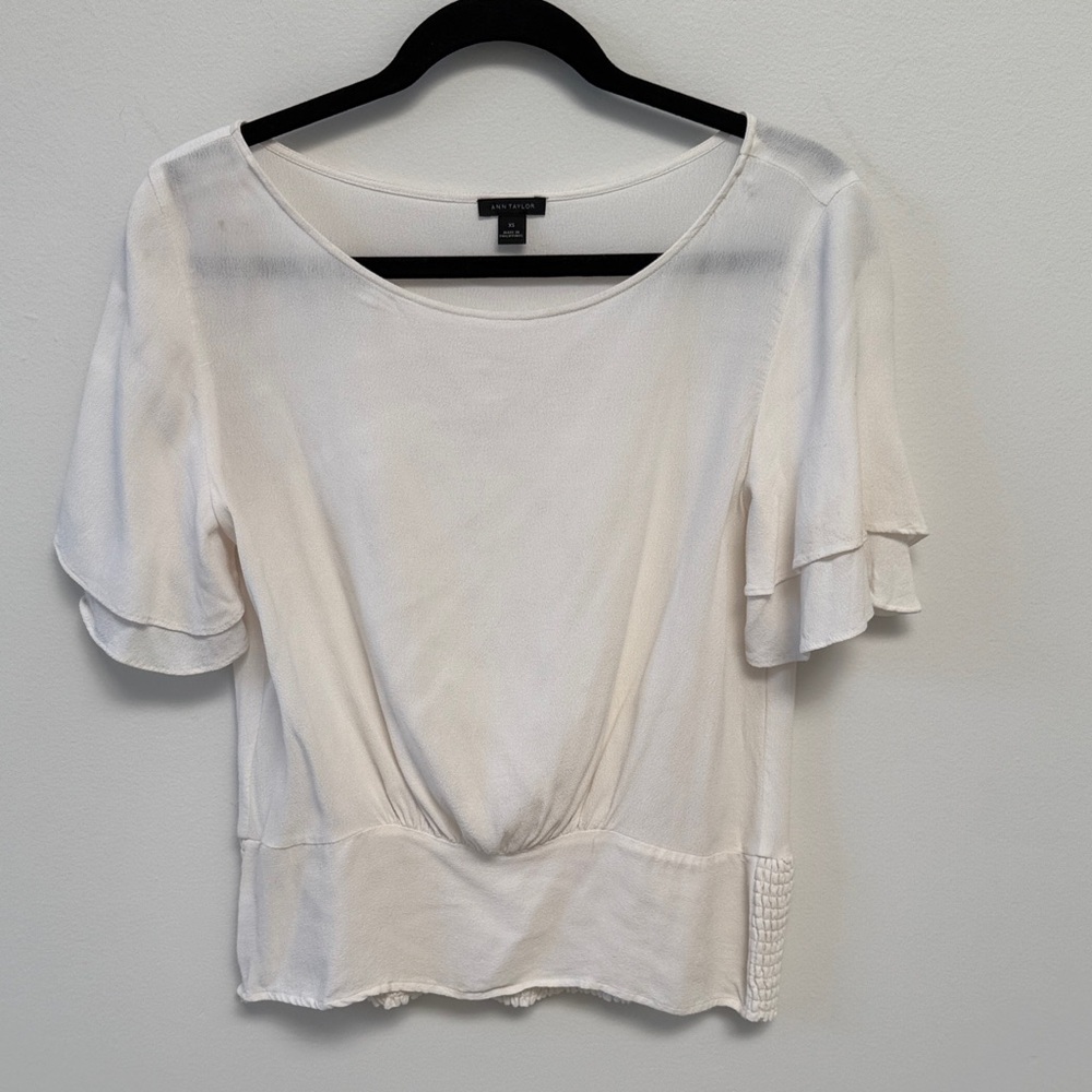 Ann Taylor Elegant Off White Women's Top